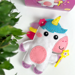 APLI Krapli - APLI Krapli Sewyourself Felt Toy Kit Unicorn Precut Felt Stuffing Thread & Safe Needle Ages 6+