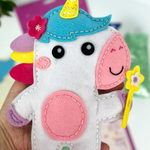 APLI Krapli - APLI Krapli Sewyourself Felt Toy Kit Unicorn Precut Felt Stuffing Thread & Safe Needle Ages 6+