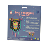 APLI Krapli - APLI Krapli Felt Wall Flag Sewing Kit Owl Precut Felt Thread & Safe Needle Ages 6+