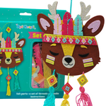APLI Krapli - APLI Krapli Felt Wall Flag Sewing Kit Deer Precut Felt Thread & Safe Needle Ages 6+
