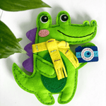 APLI Krapli - APLI Krapli Sewyourself Felt Toy Kit Crocodile Precut Felt Stuffing Thread & Safe Needle Ages 6+
