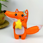 APLI Krapli - APLI Krapli Sewyourself Felt Toy Kit Toy Fox Precut Felt Stuffing Thread & Safe Needle Ages 6+