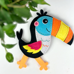 APLI Krapli - APLI Krapli Sewyourself Felt Toy Kit Toucan Precut Felt Stuffing Thread & Safe Needle Ages 6+