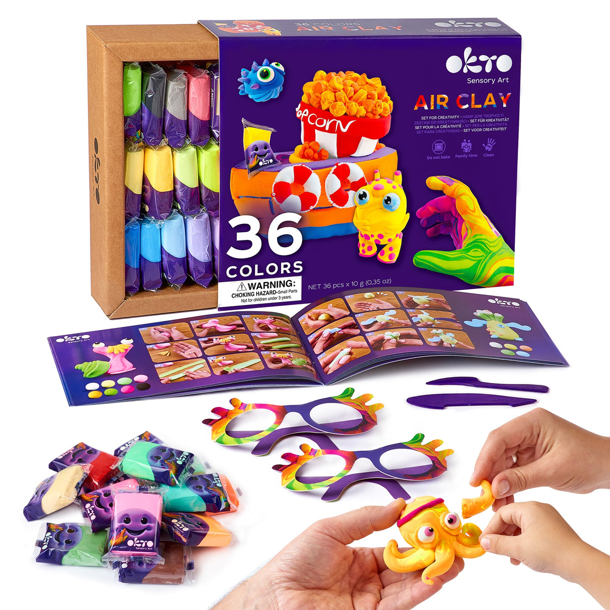 OKTO Air Clay Set for Creativity – 36 Colors – Fainotoys