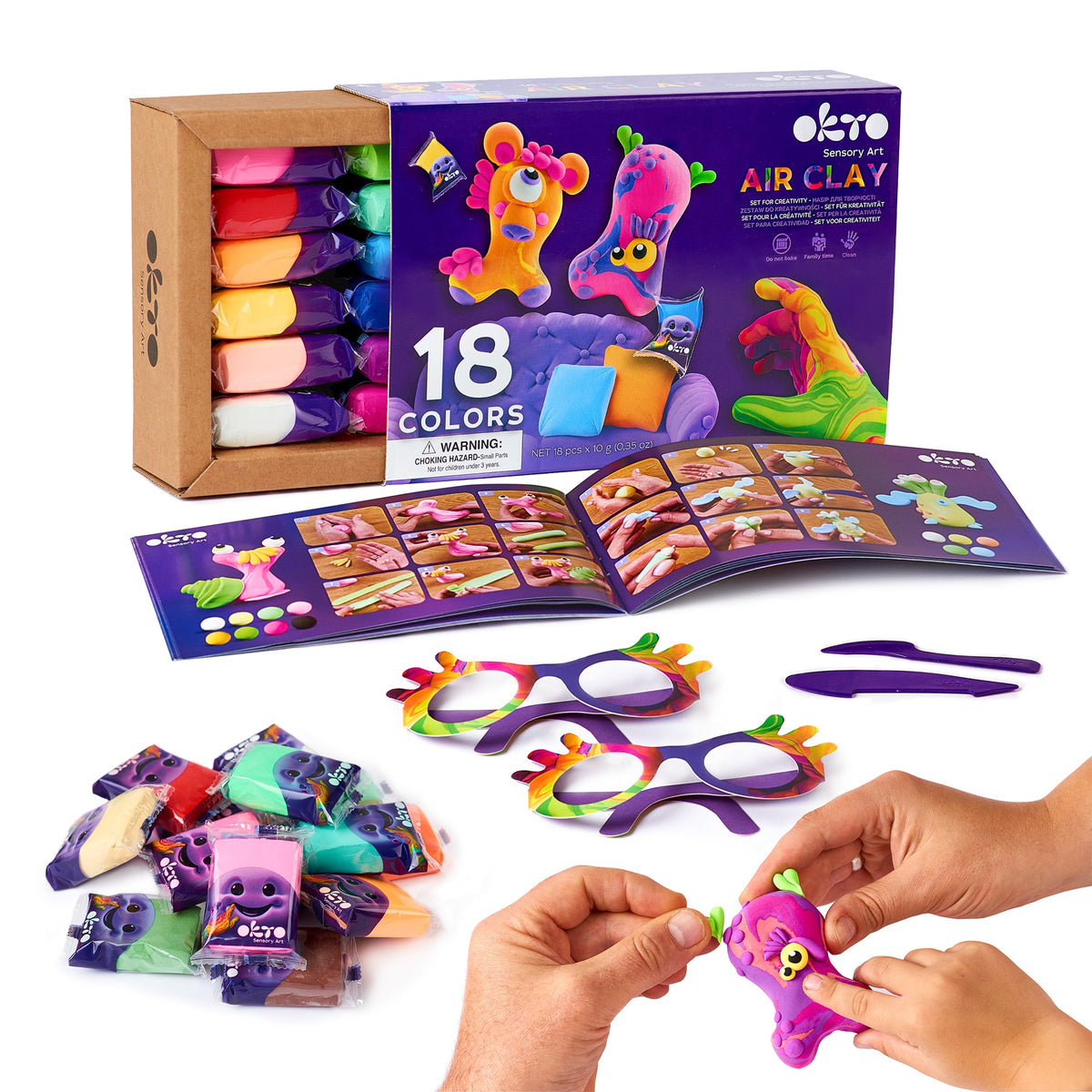 Clay　セット OKTO Air Clay Set for Creativity – 18 Colors – Fainotoys
