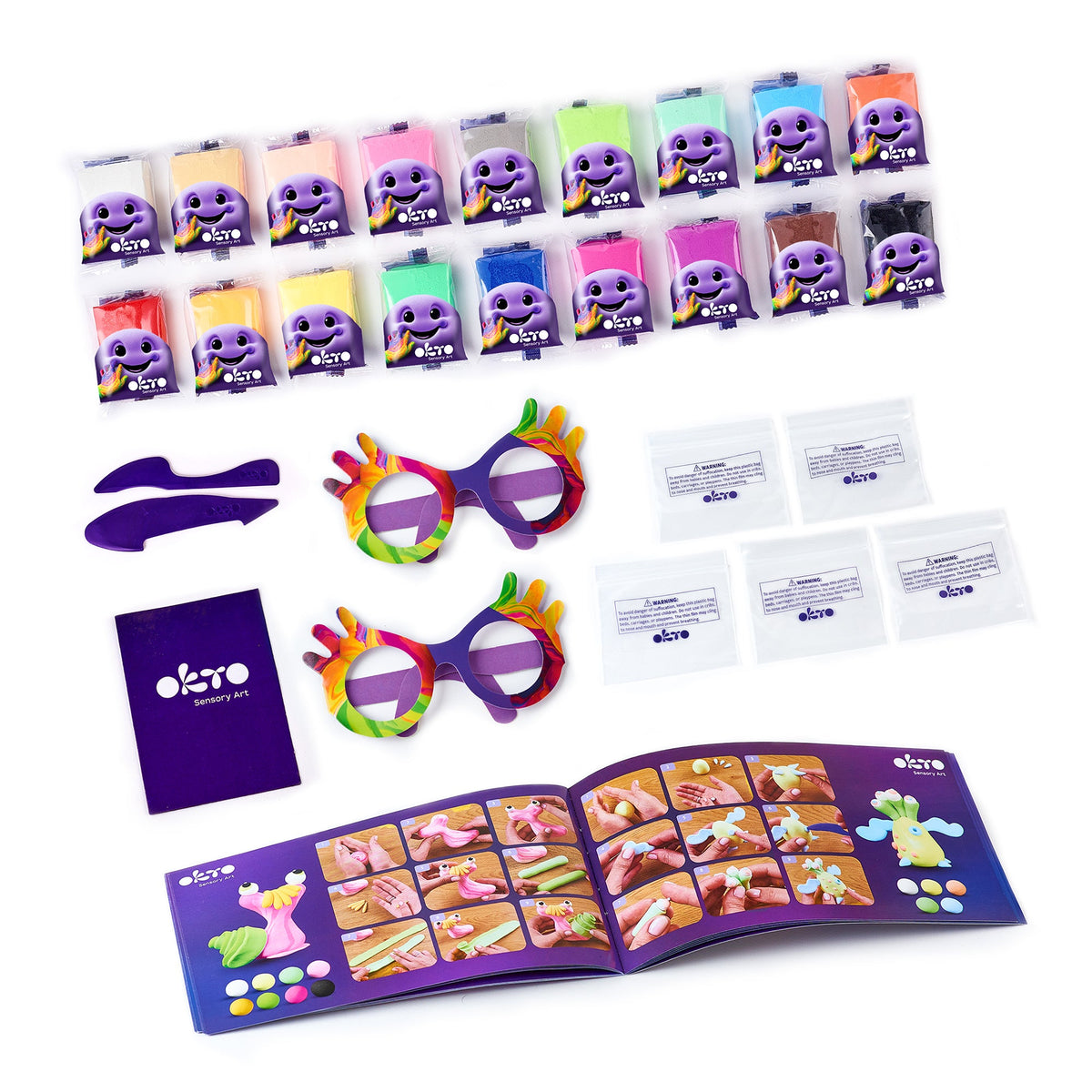 OKTO Air Clay Set for Creativity – 18 Colors – Fainotoys