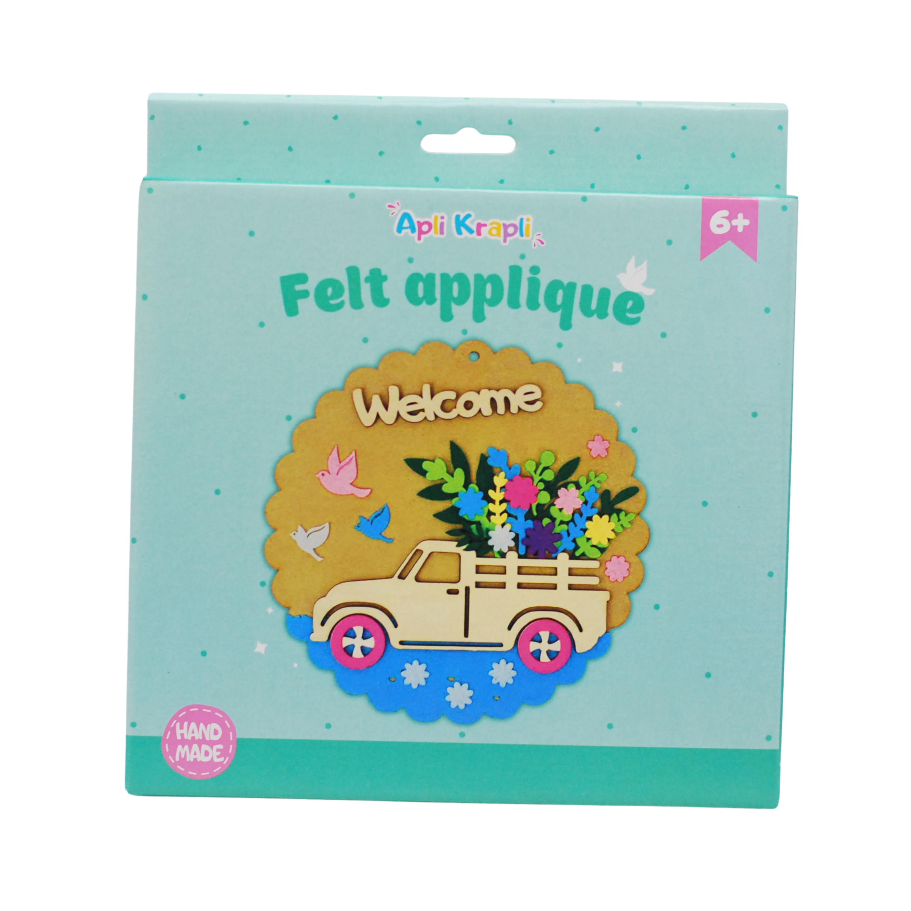 APLI Krapli - APLI Krapli Felt Applique Kit Welcome Kids Sewing Craft Precut Felt & Safe Needle Ages 6+