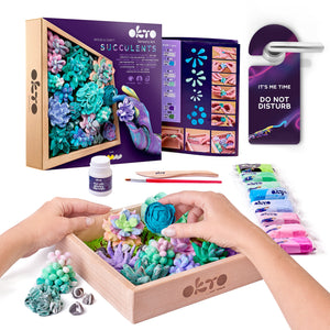 OKTO Sensory Art 3D Woodcraft “Tenderness” – Succulent Craft Kit