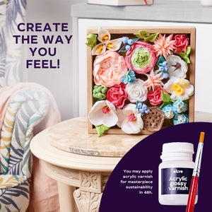 OKTO Sensory Art 3D Woodcraft “Romance” – Flowers Craft Kit