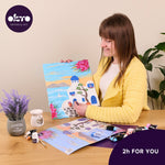 OKTO 3D Clay Painting — Santorini  (≈16×12 in) — Ages 14+