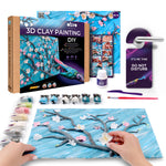 OKTO 3D Clay Painting — "Branches with Almond Blossom"  (≈16×12 in) — Ages 14+