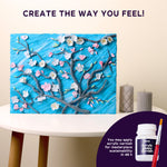 OKTO 3D Clay Painting — "Branches with Almond Blossom"  (≈16×12 in) — Ages 14+