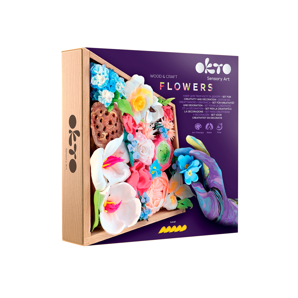 OKTO Sensory Art 3D Woodcraft “Romance” – Flowers Craft Kit