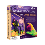 OKTO Little Worlds — Ghost Cat — Foam Air‑Dry Clay Wooden Art Kit (~8.3″ Square) — Ages 8+