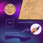 OKTO Clay by Numbers — Funny Cat — (~11.4×11.4 in) — Ages 5+