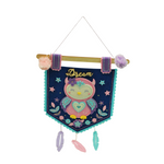 APLI Krapli - APLI Krapli Felt Wall Flag Sewing Kit Owl Precut Felt Thread & Safe Needle Ages 6+