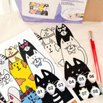 ROSATalent: Eco-Friendly Cotton Ecobag Coloring Kit – Cats Design (220 GSM, 38x42 cm)