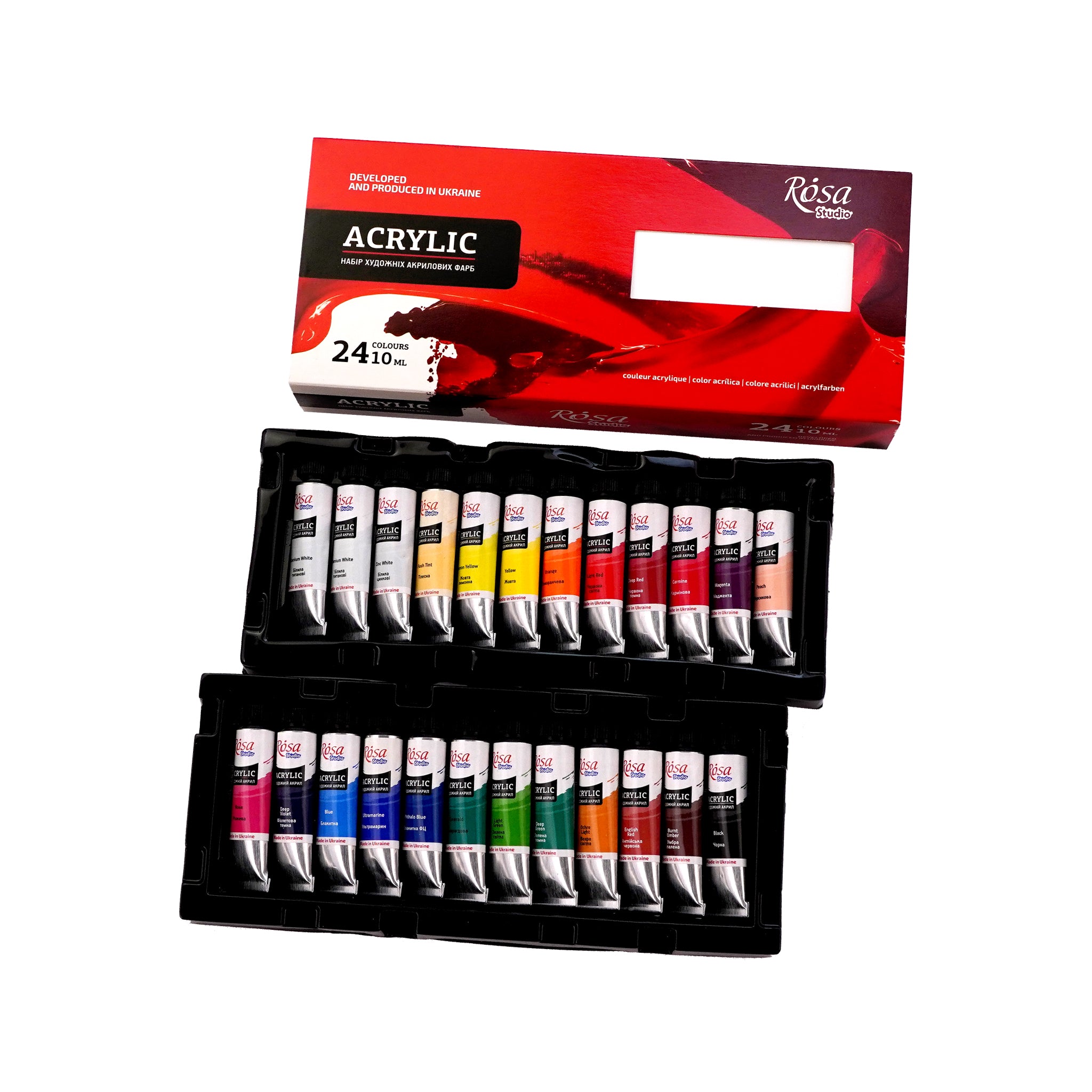 ROSA Studio Acrylic Paint Set - 24x10 ml, Tubes