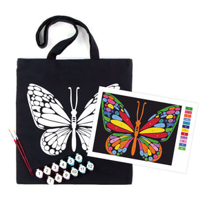 ROSATalent: Eco-Friendly Cotton Ecobag Coloring Kit – Magic Butterfly (220 GSM, 38x42 cm)