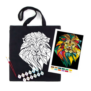 ROSATalent: Eco-Friendly Cotton Ecobag Coloring Kit – Neon Lion (220 GSM, 38x42 cm)