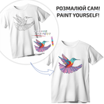 T-Shirt Painting "Hummingbird" - 100% Cotton, Size S by ROSA Talent