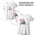 T-Shirt Painting "Pug" - 100% Cotton, Size S by ROSA Talent