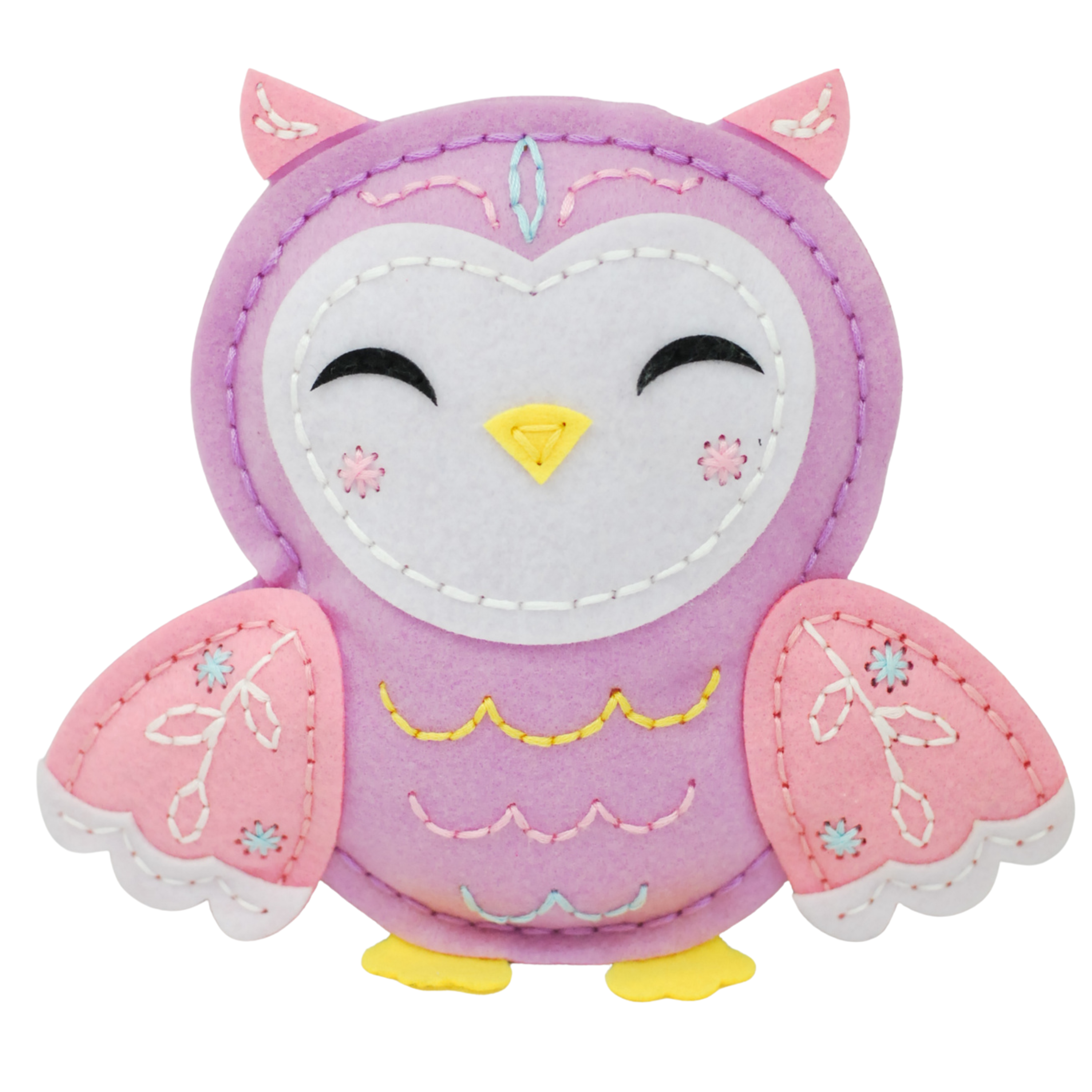 APLI Krapli - APLI Krapli Sewyourself Felt Toy Kit Owl Precut Felt Stuffing Thread & Safe Needle Ages 6+