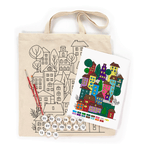 ROSATalent: Eco-Friendly Cotton Ecobag Coloring Kit – Bright City (220 GSM, 38x42 cm)