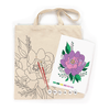 ROSATalent: Eco-Friendly Cotton Ecobag Coloring Kit – Magic Рeony (220 GSM, 38x42 cm)