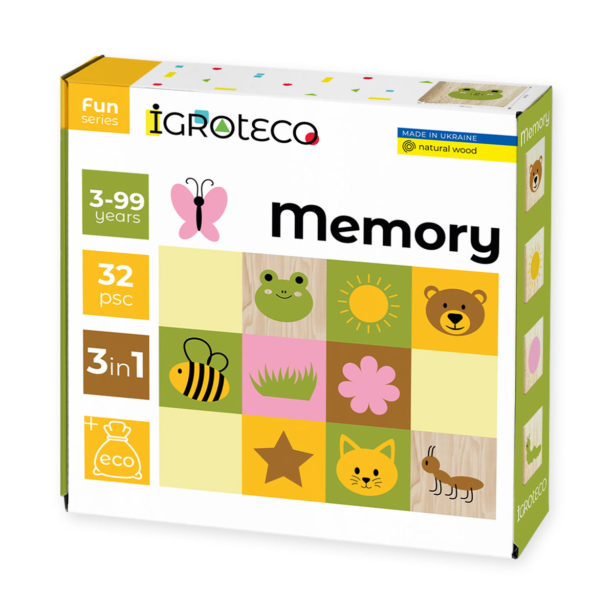 Igroteco Wooden Memory 32 pcs — Made in Ukraine