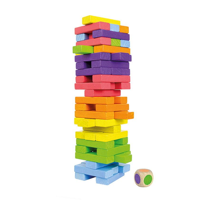 Igroteco Wooden Colorful Balancing Tower — Made in Ukraine