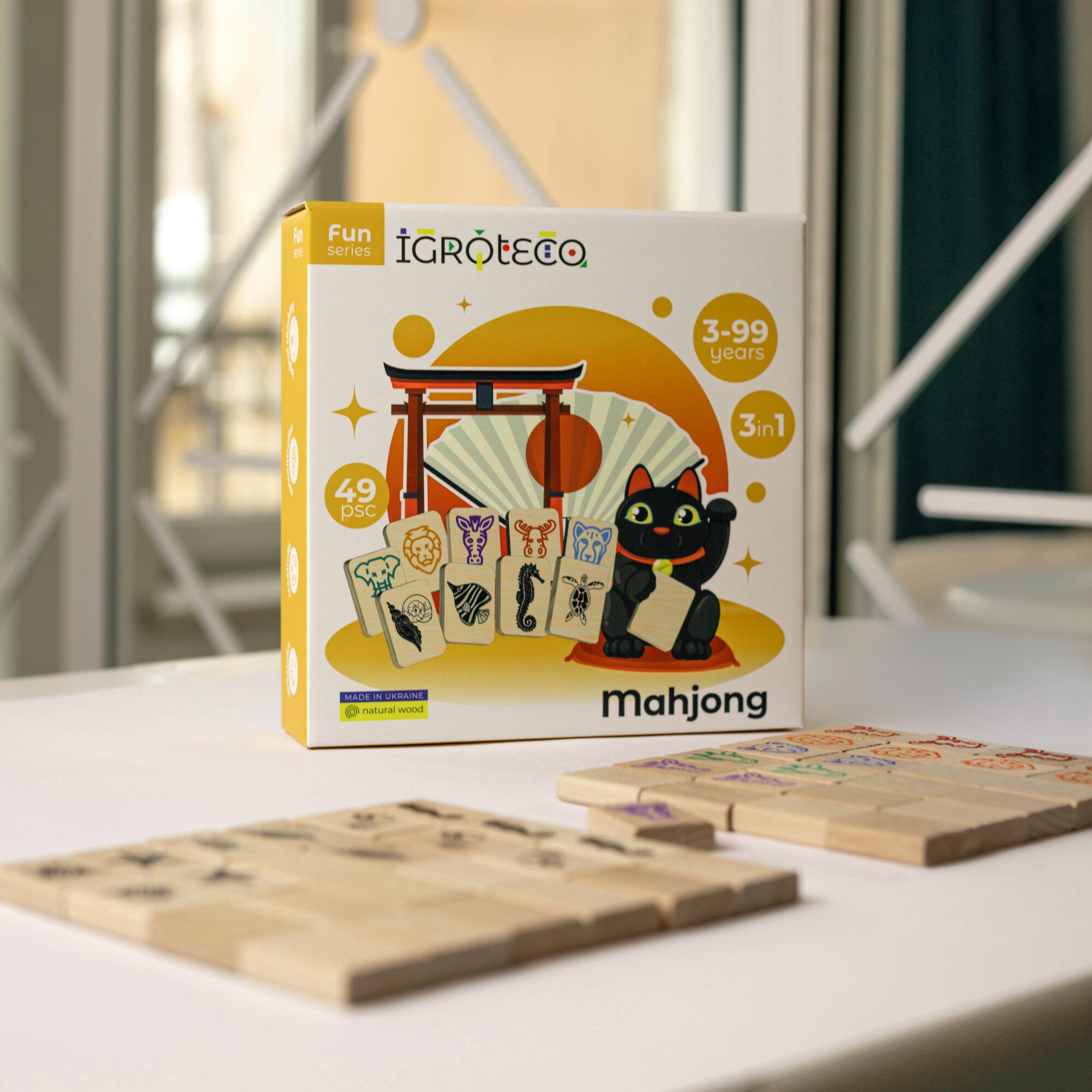 Igroteco Wooden Mahjong 49 pcs — Made in Ukraine