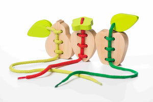 Wise Elk/Cubika Wooden Lacing Toy Set - Fruits