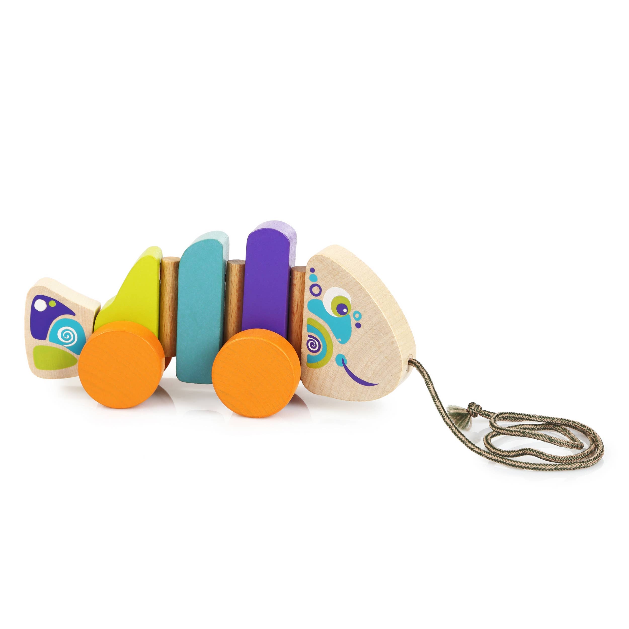 Wise Elk/Cubika Wooden Push&Pull Toy - Walk-A-Long Fish