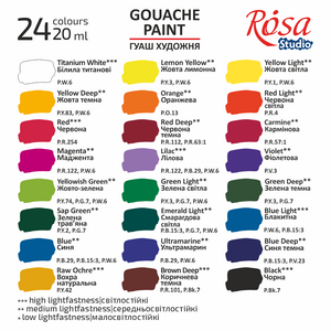 Gouache paint set 24*20ml ROSA Studio