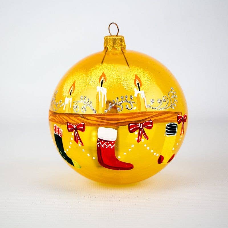 3.2" Glass Christmas Ornaments - Christmas Stocking