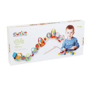 Wise Elk/Cubika Wooden Lacing Toy - Fishes