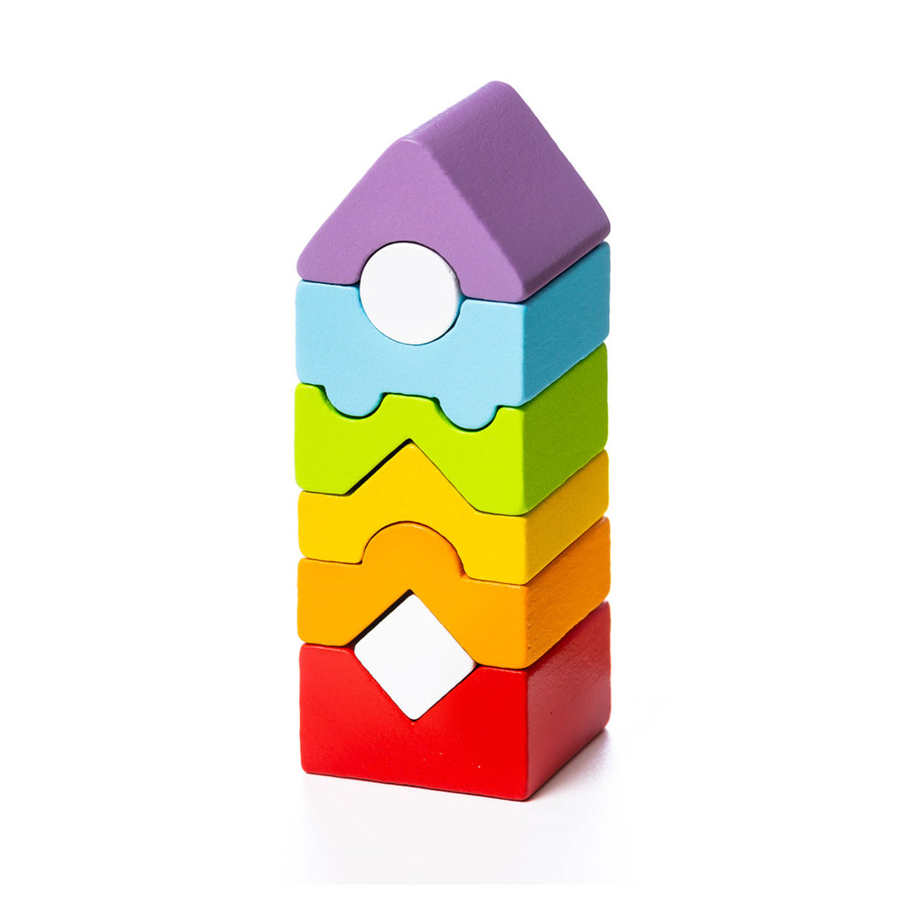 Wise Elk/Cubika Wooden Toy - Stacking Tower LD-12