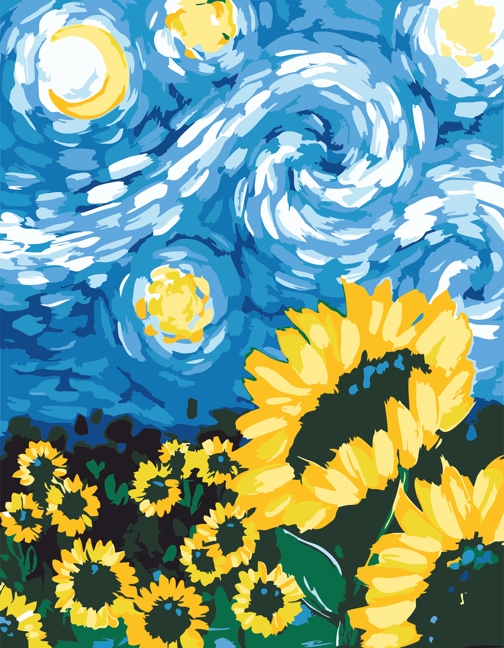 Artwille DIY Paint by Numbers for Adults and Kids - Flowers of the Sun